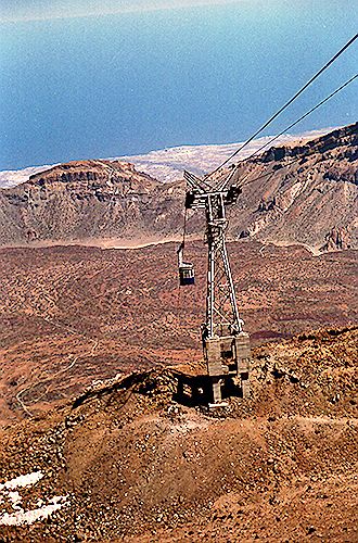 Teleferico czy kolejka wywożąca turystów na 3550 m