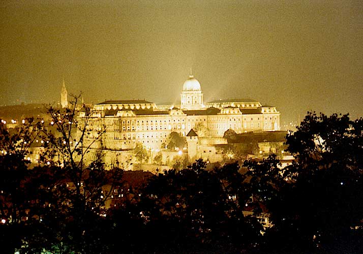 Nocne zdjęcie Budapesztu