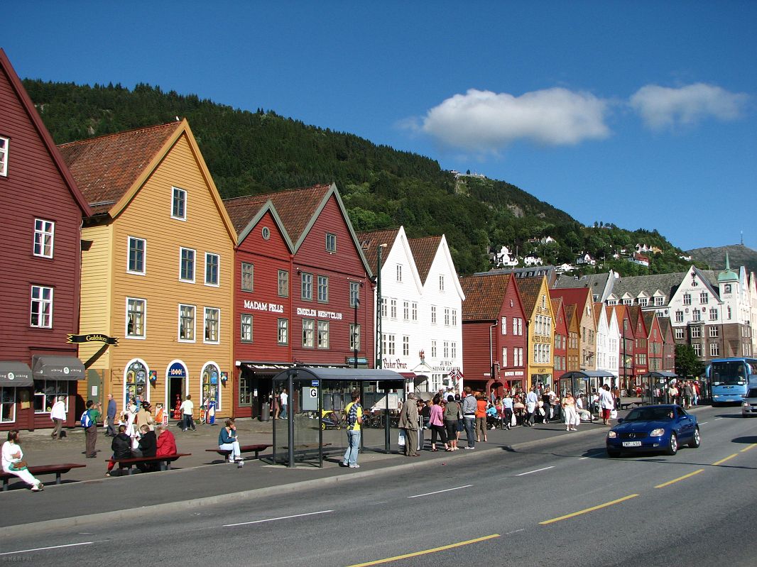 Domy w Bryggen – najstarszej części Bergen