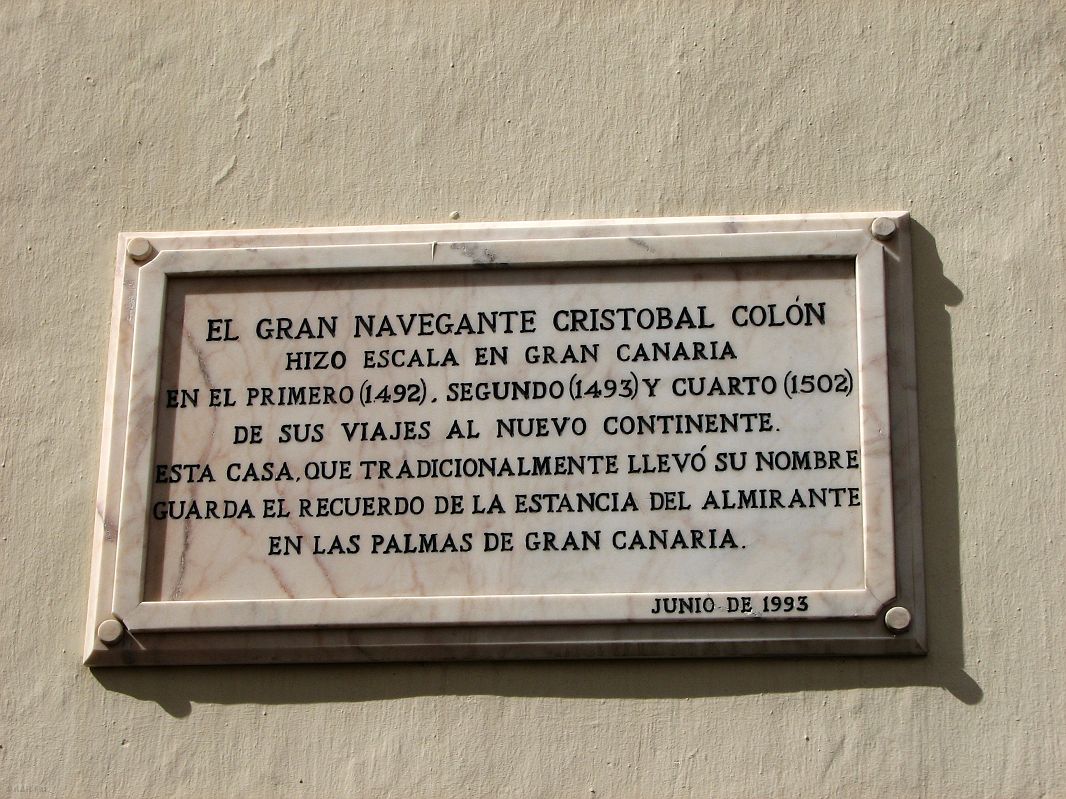 Tablica upamiętniająca pobyt Kolumba na wyspie, Las Palmas de Gran Canaria