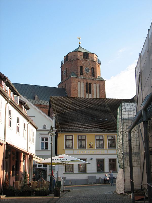 Kościół i fragment rynku w Wolgast