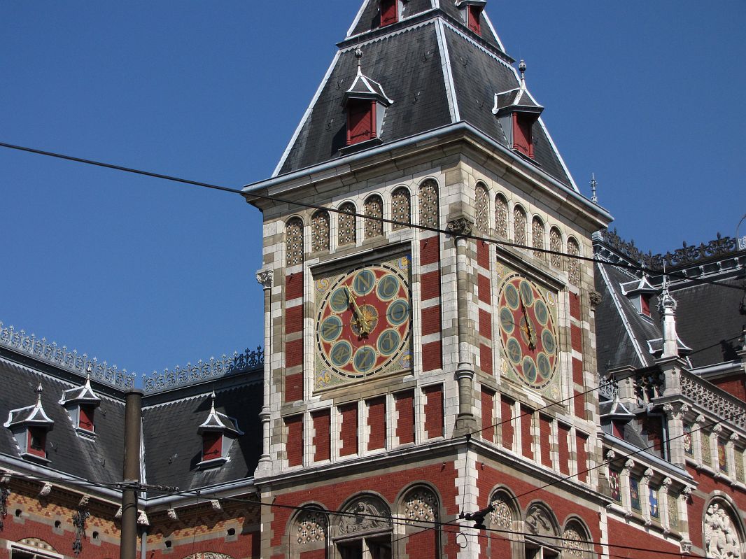 Wskażnik kierunku wiatru na wieży dworca w Amsterdamie