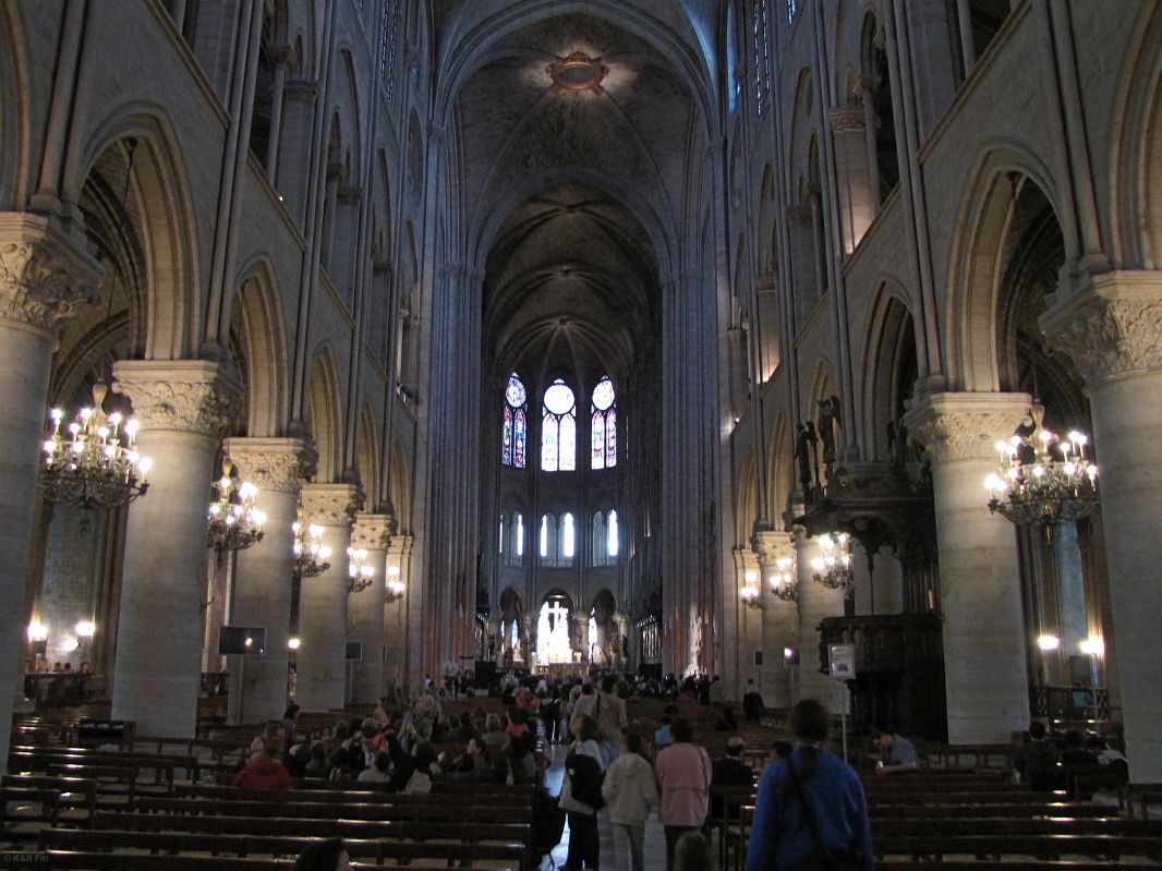 Wnętrze Katedry Notre-Dame, Paryż