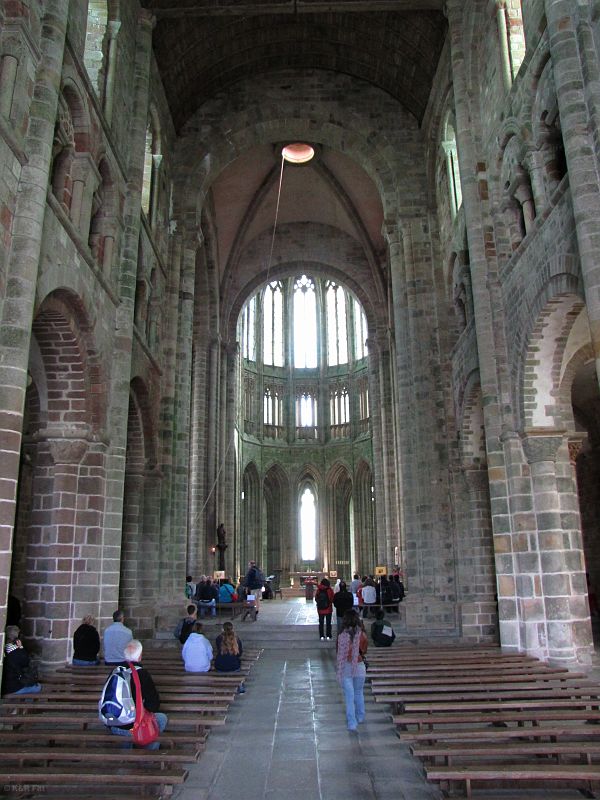 Wnętrze kościoła, Mont Saint-Michel