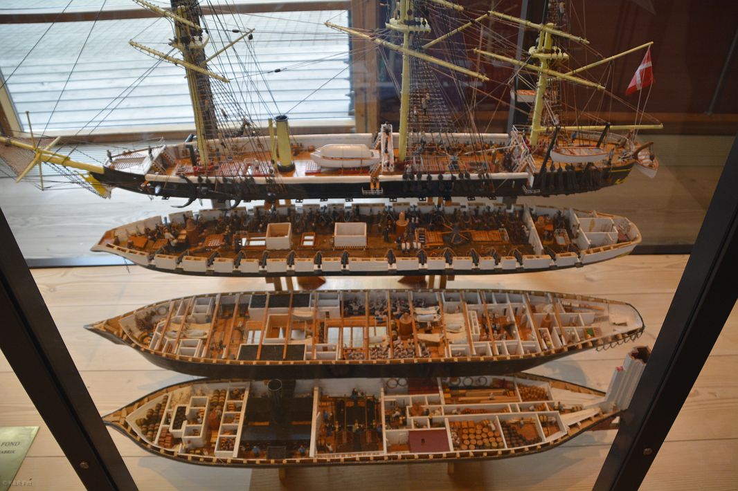 Model fregaty Jylland, jednego z największych drewnianych statków śiwata